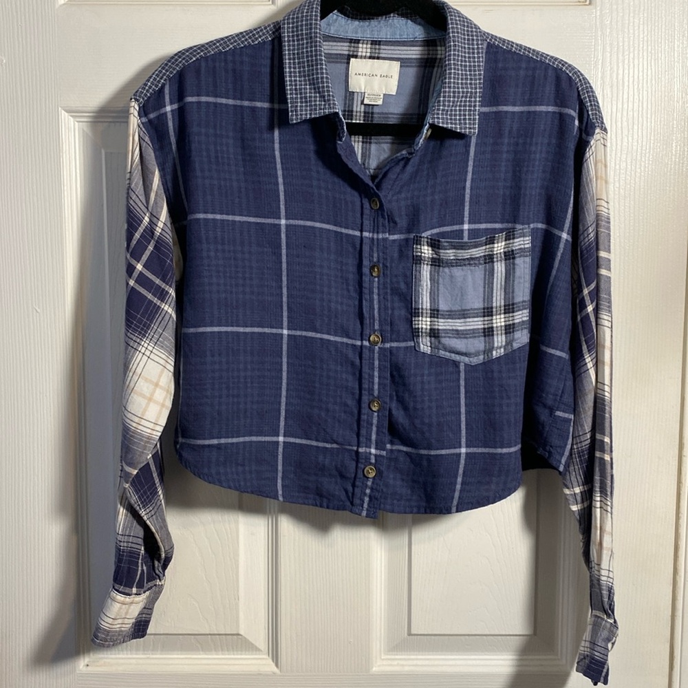 American Eagle Flannel Crop Top XS